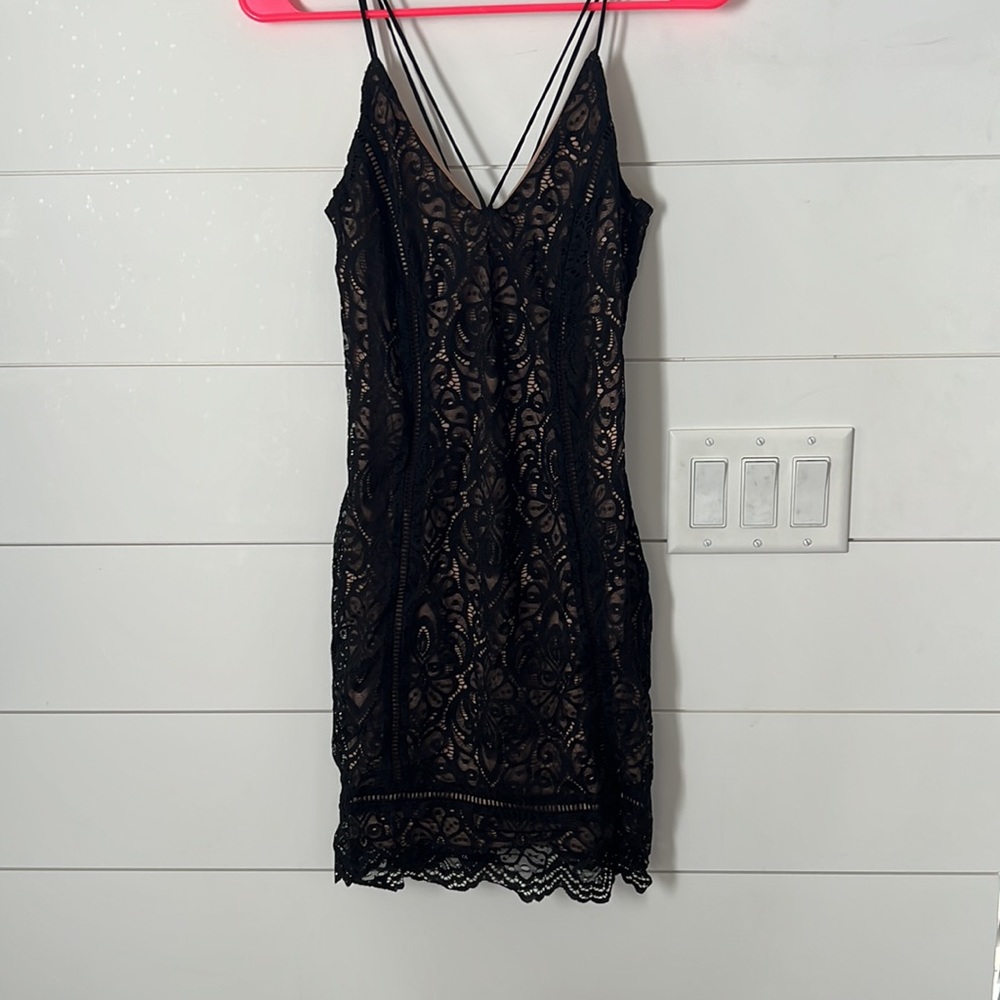 Black Strappy Top Shop Lace Bodycon Dress